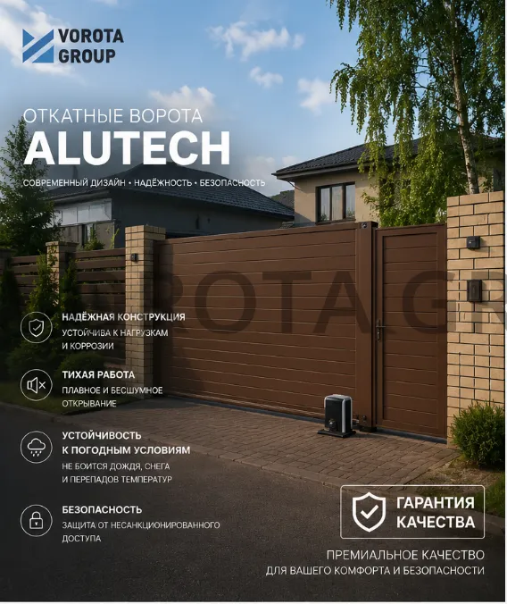 Откатные ворота Alutech Prestige (выс. х  шир.) 2460*3375