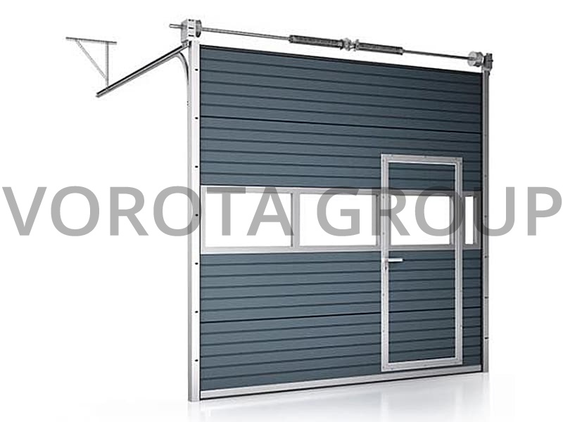 Секционные ворота для гаража Hormann с калиткой 2500x2500