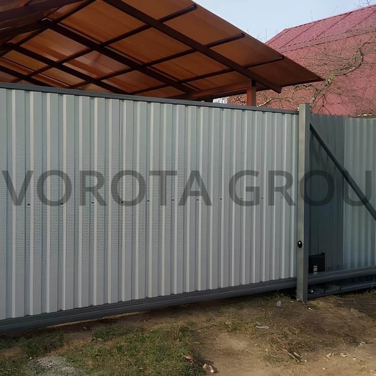 Механические откатные ворота Doorhan серые 2200x1500