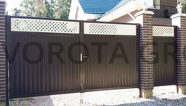Распашные ворота из профнастила Doorhan черные 2800х1800 Распашные ворота из профнастила Doorhan черные 2800х1800