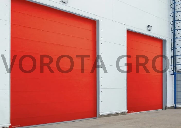 Противопожарные ворота Doorhan красного цвета 2000х2400 Противопожарные ворота Doorhan красного цвета 2000х2400