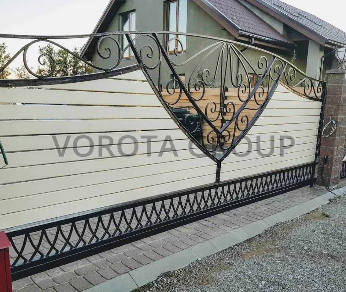 Откатные ворота Дорхан белые 2000x1500