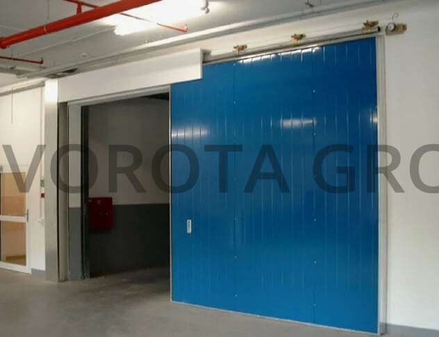 Противопожарные ворота Doorhan синие 2500х2900 Противопожарные ворота Doorhan синие 2500х2900