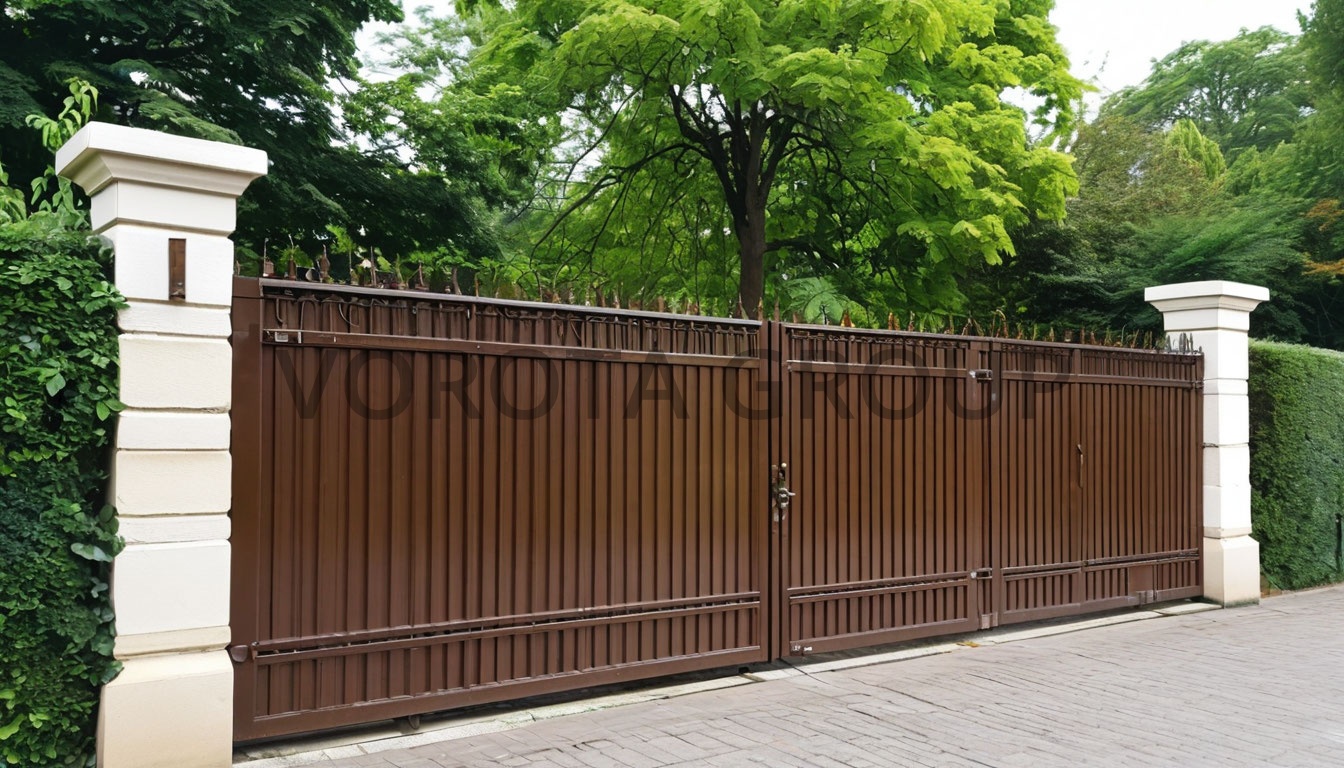 Откатные ворота Doorhan коричневые 2000х4500
