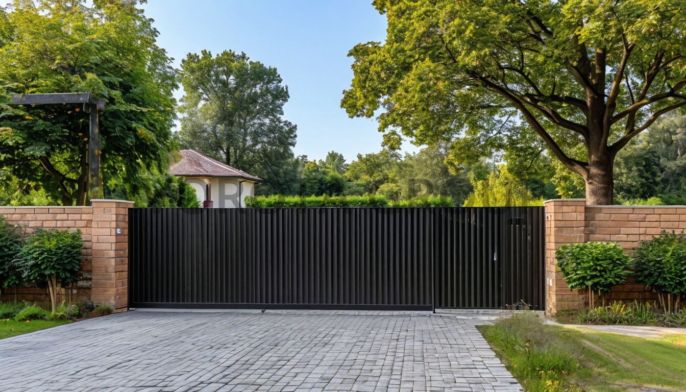 Откатные ворота Alutech для загородного дома 2100х5000 Откатные ворота Alutech для загородного дома 2100х5000