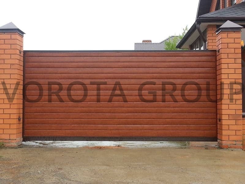 Откатные ворота деревянные Doorhan коричневые 3000x1750 Откатные ворота деревянные Doorhan коричневые 3000x1750