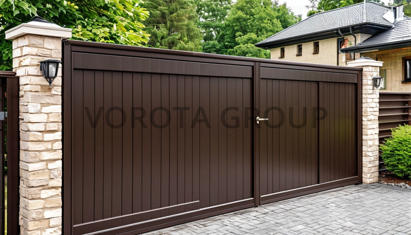 Откатные ворота Doorhan для широкого въезда 1600х4000 Откатные ворота Doorhan для широкого въезда 1600х4000